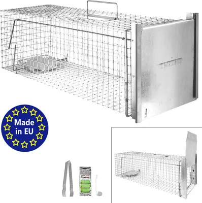 Produktbild von Petigi Tierfalle Lebendfalle für kleine bis mittelgroße Tiere wie Maus, Katze, Marder, Fuchs, Otter, Kaninchen, Modell: , Größe / Modell:Stable 7 (80 x 26 x 26 cm)