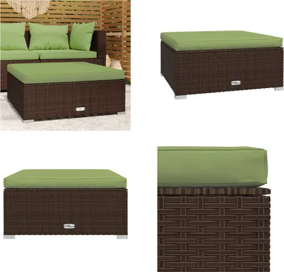 Immagine prodotto di vidaXL Sgabello da giardino con cuscino marrone 70x70x30 cm in Poly Rattan - Poggiapiedi da giardino - Poggiapiedi da giardino - Poggiapiedi da esterno
