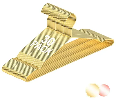 Metall-Kleiderbügel 30 Stück, Gold, 42x21 cm