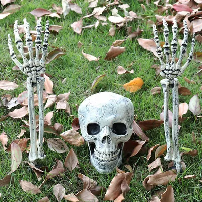 Produktbild von Halloween-Handskelett-Dekoration, Gartendekoration, Skelett-Schädel-Dekoration
