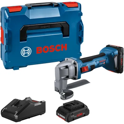 Zdjęcie produktu dla BOSCH Professional 0601926301 BOSCH Professional GSC 18V-16 E Akumulatorowe nożyce do blachy 18,0 V, z 2 akumulatorami