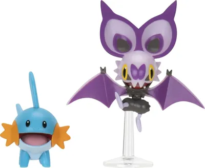 Image de Figurine Pokémon 2er-Pack Mudkip & Noibat avec support 8 cm