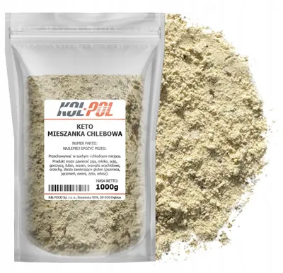 Zdjęcie produktu dla CHLEB KETO 1kg Mieszanka chlebowa wysokobiałkowa błonnik jakość Kol-Pol
