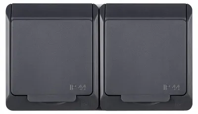 Zdjęcie produktu dla Elektroplast Socket Hermes 2Pl Antracit Ip44 0325-07