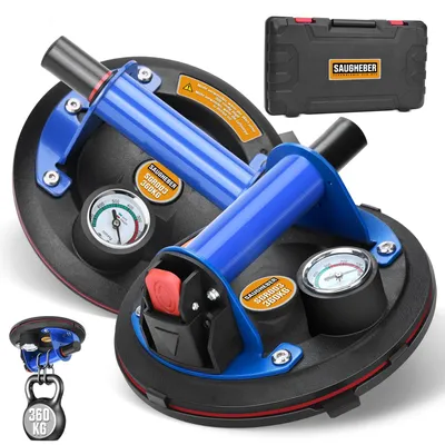 Vakuumheber-Set 2 Stück, 8 Zoll, mit Manometer, 360 kg