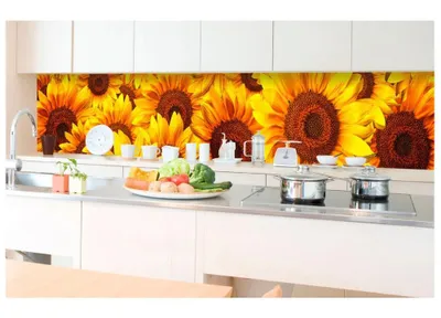 Produktbild von Küchenrückwand Folie selbstklebend SONNENBLUMEN 350 x 60 cm - Klebefolie - Dekofolie - Spritzschutz für Küche -