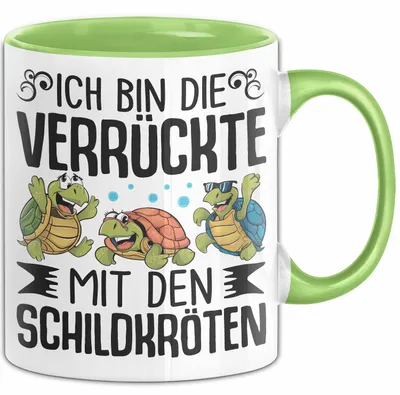 Immagine prodotto di Tazza regalo per appassionate di tartarughe - Donne - Tartarughe - Sono la pazza delle tartarughe (verde)