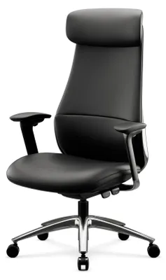 Produktbild von Bürostuhl Schreibtischstuhl Ergonomisch Drehstuhl Leder-Chefsessel COMMAND Jan Nowak schwarz