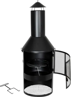 Produktbild von BURI Garten- und Terrassenkamin Gartengrill Gartenkamin Feuerstelle Grill Grillrost