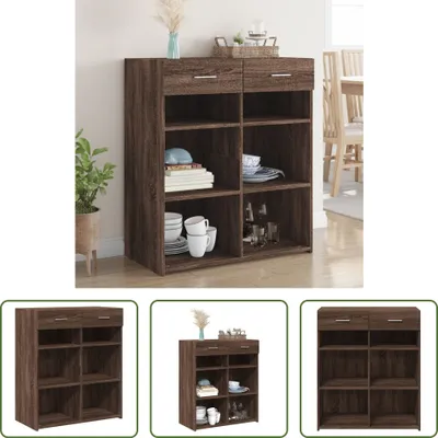 Produktbild von The Living Store Sideboard Braun Eichen-Optik 80x42,5x93 cm Holzwerkstoff