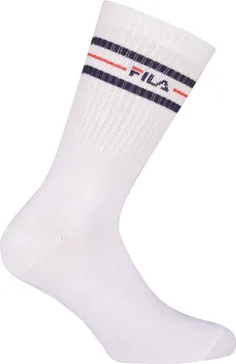 Imagen del producto de Calcetines deportivos uni de Fila, paquete de 3 pares, para uso diario, talla 35/38 a 43/46, color blanco con rayas