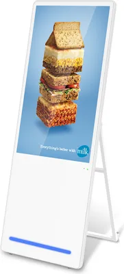 Produktbild von 40 Zoll Digitales Werbedisplay Kundenstopper IPS HD Plakataufsteller Vertical Monitor, Digital Signage Android OS Weiß