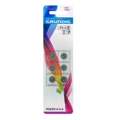 Produktbild von Knopfzelle GRUNDIG AG13 1,5V Alkaline 6er-Blister