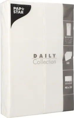 Produktbild von 400 Papstar Servietten DAILY Collection 48 cm x 30 cm weiss mit Besteckfalz 89660