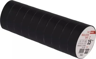 Produktbild von 10 Rollen Schwarz Elektriker Klebeband PVC Isolierband Isoband - 15mm x 10m