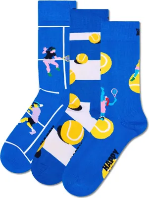 Produktbild von Happy Socks 3er Pack Uni Socken - Geschenkbox, gemischte Farben Tennis 36-40