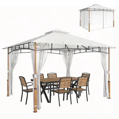 Produktbild von 3 x 3,6 m Pavillon, Doppeldach UPF50+ mit Moskitonetz, Creme