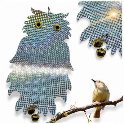 Produktbild von Vogelschreck Eule holografisch Vogelabwehr Specht Tauben Garten Balkon 41 cm