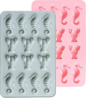 Obrázek produktu pro CANDeal Silikonové formy na sladkosti, mořské koníky a humry, nepřilnavé silikonové gumové formy na čokoládu, silikonové formy na kostky ledu pro fondán, šperky, zdobení dortů, mini mýdla