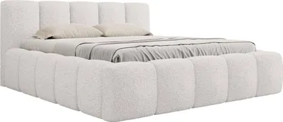 Produktbild von MIRJAN24 Polsterbett Kevson Boucle, Doppelbett mit Bettkasten, Schlafzimmer, Ehebett (Farbe: Abriamo 04, Größe: 160x200 cm)