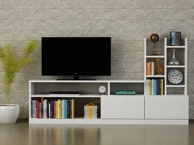 Image de Skye Decor, Dolunay - Blanc, Meubles TV, Blanc, 164,4 x 91,3 x 25 cm
