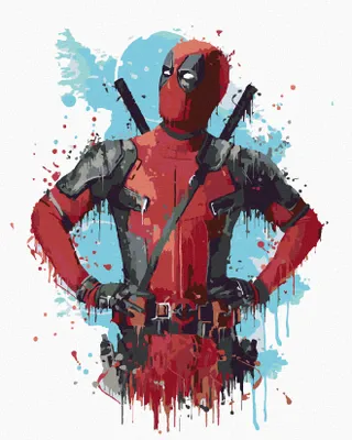 Obrázok produktu pre Zuty - Maľovanie podľa čísel - KRESLENÝ DEADPOOL, 40x50 cm, bez rámu a bez vypnutia plátna