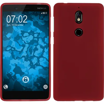 Produktbild von PhoneNatic Case kompatibel mit Nokia 7 - rot Silikon Hülle matt Cover