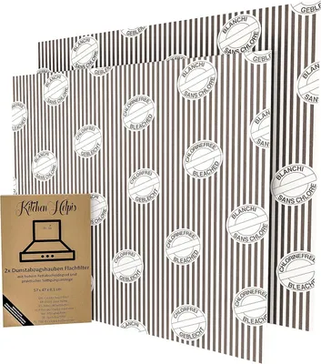 Productafbeelding van 2 x afzuigkapfilter, platte vetfilter, 56,9 x 47 cm, op maat te snijden, voor keuken
