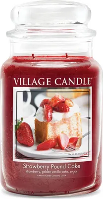 Produktbild von Village Candle Strawberry Pound Cake Duftkerze Großes Glas 602 g