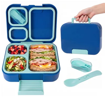 Bento-Box für Kinder, 1050 ml, auslaufsicher, mit Fächern, BPA-frei