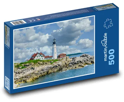 Zdjęcie produktu dla Puzzle 500 Latarnia na skalistym wybrzeżu - martinpuzzle
