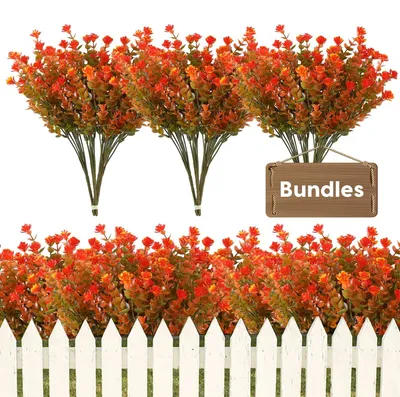 Image de Solidchoice - Ensemble de 8 fleurs d'automne artificielles pour la décoration