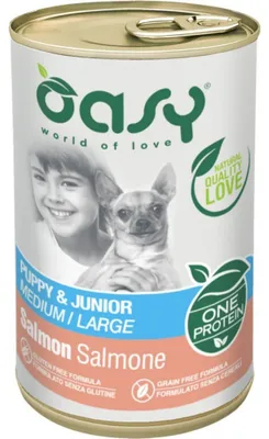 Produktbild von OASY One Protein Puppy & Junior Medium/Large Salmon - Nassfutter für Hunde - 400g