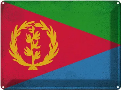 Produktbild von vianmo Blechschild 30x40 cm Eritrea Flagge Fahne Wappen