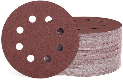 Obrázok produktu pre Brúsne kotúče 125 mm s 8 otvormi, brúsny papier na drevo a kov