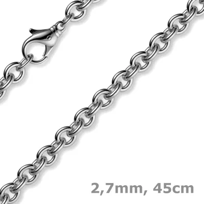 Produktbild von 2,7mm Kette Collier Rundankerkette aus 585 Gold Weißgold, 45cm Uni