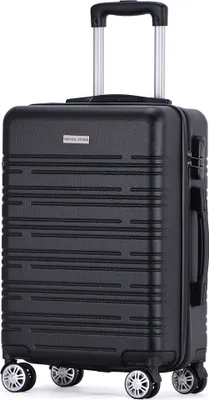 Produktbild von VERTICAL STUDIO "Halmstad" 20" Handgepäck Koffer, 33,3 l, 4 Rollen, Teleskopgriff, Kofferschloss, leicht, robust, für Flugreisen schwarz | VS-143
