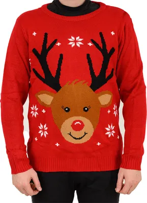 Obrázek produktu pro Vánoční svetr dámský CHRISTMAS REINDEER červený - různé velikosti Velikost: L
