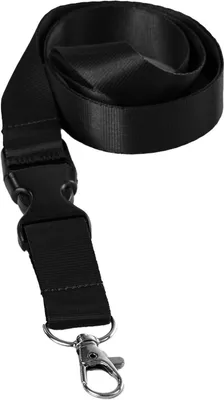 Produktbild von Jumadas Schlüsselband – Schwarz – Praktischer Klickverschluss – Weiches Nylon-Schlüsselband – 50 cm