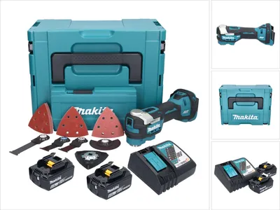 Zdjęcie produktu dla Akumulatorowe narzędzie wielofunkcyjne Makita DTM 52 RGJX4 18 V Starlock Max Brushless + 2x akumulator 6,0 Ah + ładowarka + zestaw akcesoriów + Makpac