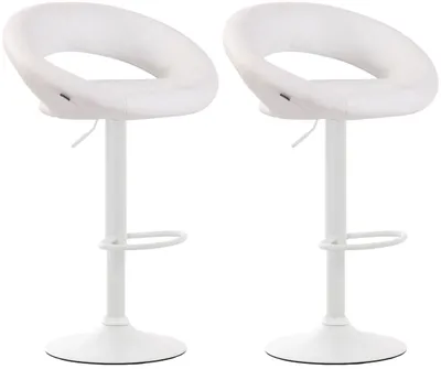 Produktbild von 2er Set Barhocker Olinda Kunstleder weiß weiß