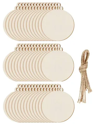 Image de 100 boules de Noël rondes en bois, idéales pour la décoration et les travaux manuels