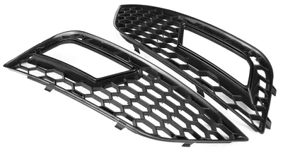 Image de 2 pièces pour RS4 Style Grilles de phares antibrouillard avant noir brillant pour Audi A4 B8.5 2013-2016