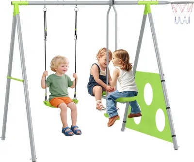 Produktbild von AIYAPLAY 4 in 1 Schaukelgestell Schaukelgerüst mit Schaukel, Metallgestell