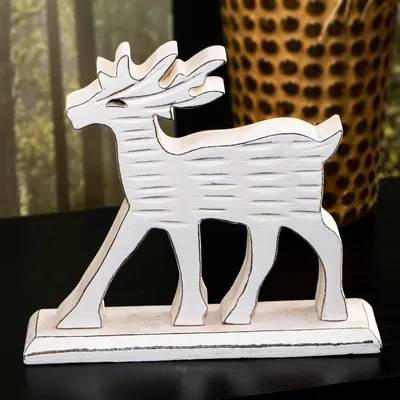 Produktbild von Holzfigur, Reh, Weiß, Tiere, Tierfiguren, Dekoration
