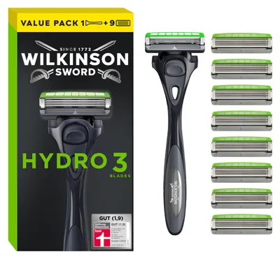 Immagine prodotto di Rasoio Wilkinson Hydro3 con 9 testine di ricambio