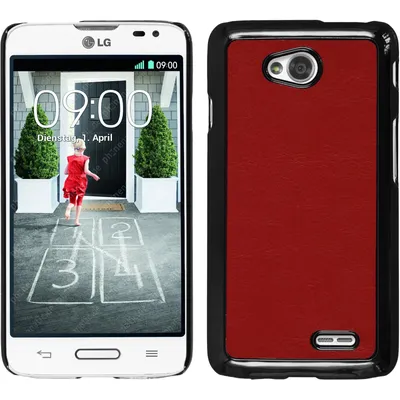 Produktbild von PhoneNatic Case kompatibel mit LG L70 - Hülle rot Lederoptik Hard-case + 2 Schutzfolien