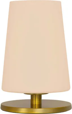 Produktbild von Steinhauer Tischleuchte Ancilla 1-flammig Messing Matt/ Weiß 14,5x14,5cm