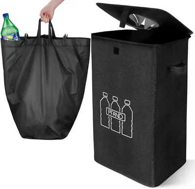 Produktbild von Aufbewahrungsbehälter für Flaschen – Sammelbehälter – Abfallsortierbehälter – Mit Deckel – 100 Liter – Schwarz
