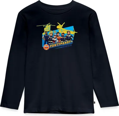 Produktbild von Spreadshirt Feuerwehrmann Sam™ Pontypandy Air Rescue Kinder Premium Langarmshirt, 110/116 (4 Jahre), Navy